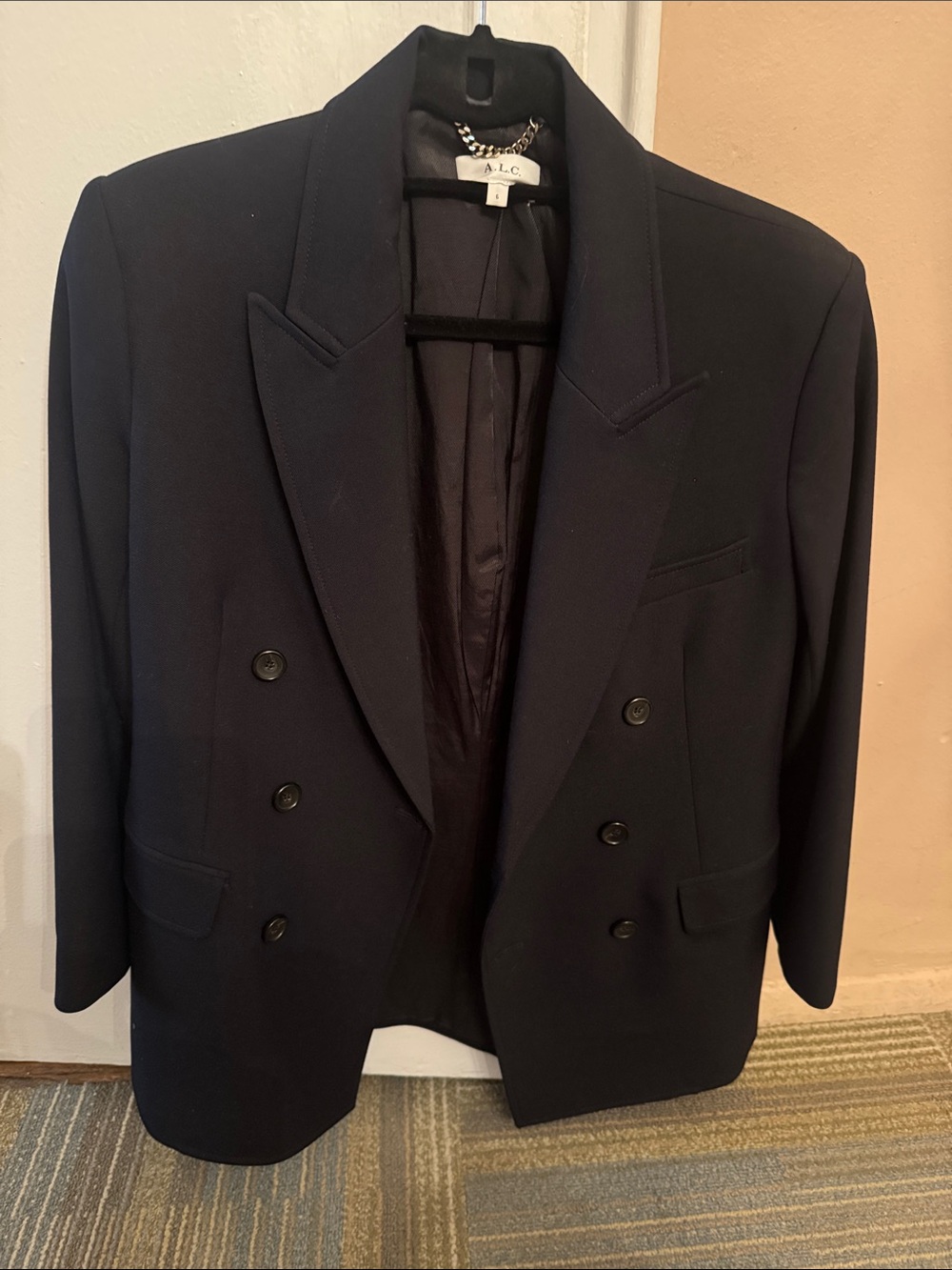 A.L.C. Double-Breasted Dark Navy Blazer